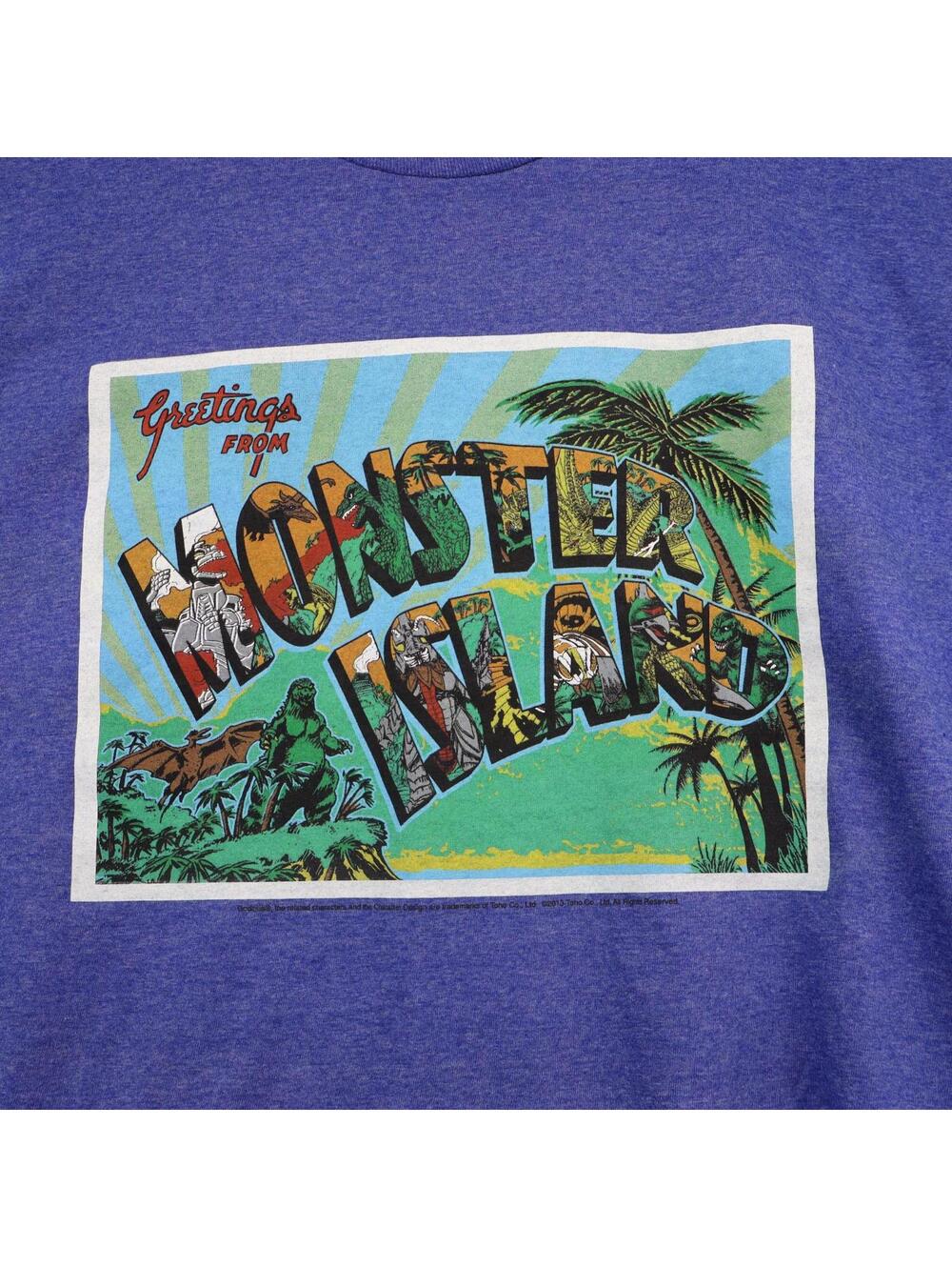 Godzilla 2013 T-Shirt Mens sz Large Blue "monster island"